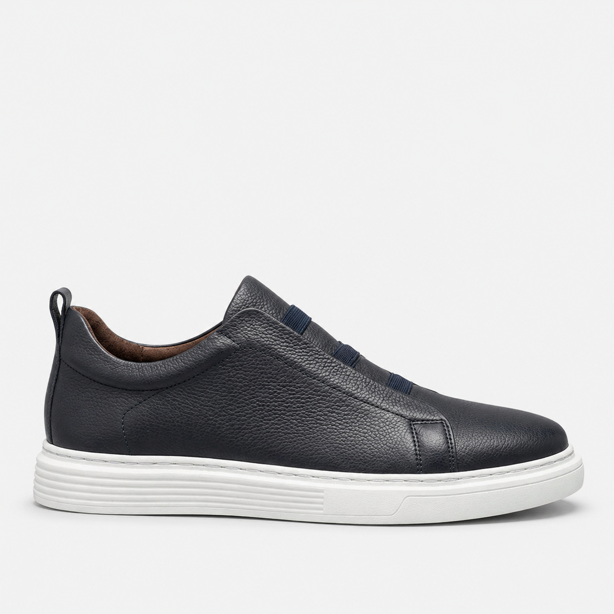 Maverick | Men's Leather Trainers – Stretch-Lace Casual Sneakers