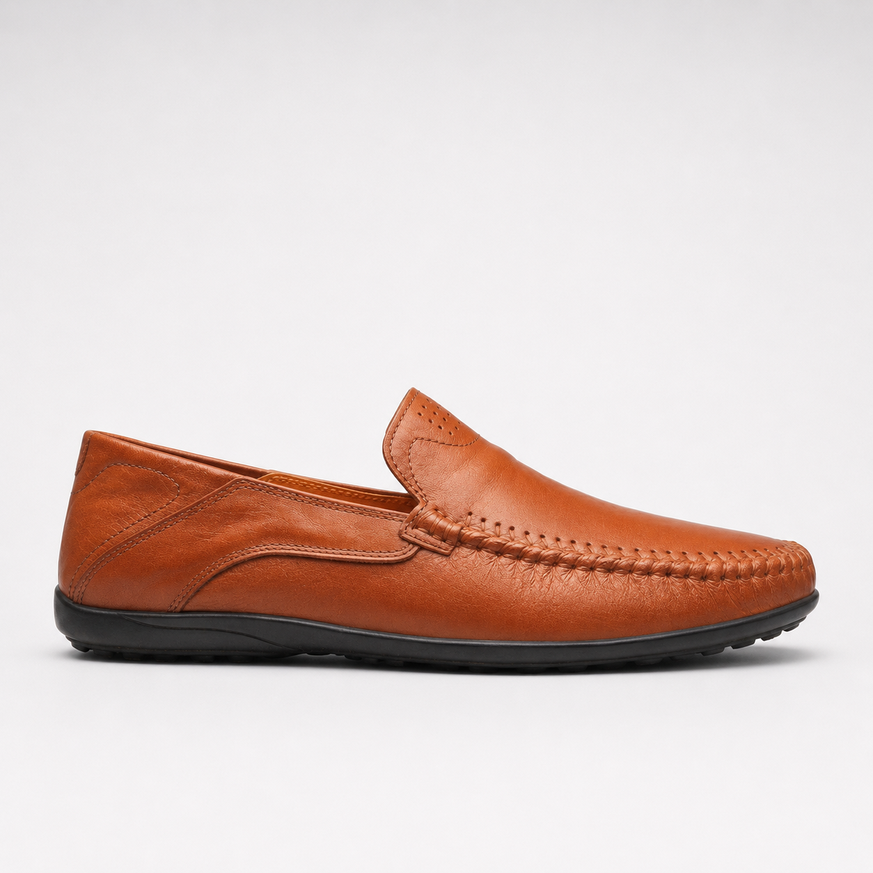 George | Men's Slip-On Driving Loafers Whipstitch Leather Casual Shoes