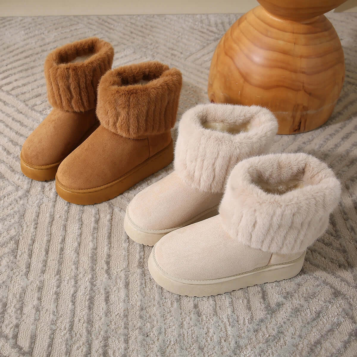 Bethan | Women's Warm Winter Boots - Cosy Round-Toe Ankle Boots