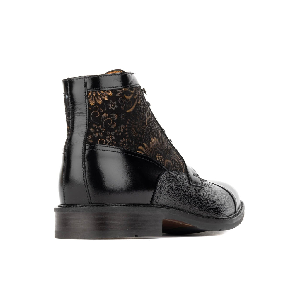 Weston | Men's faux leather Toe-Cap Ankle Boots - Zip-Up Brogue Dress Boots