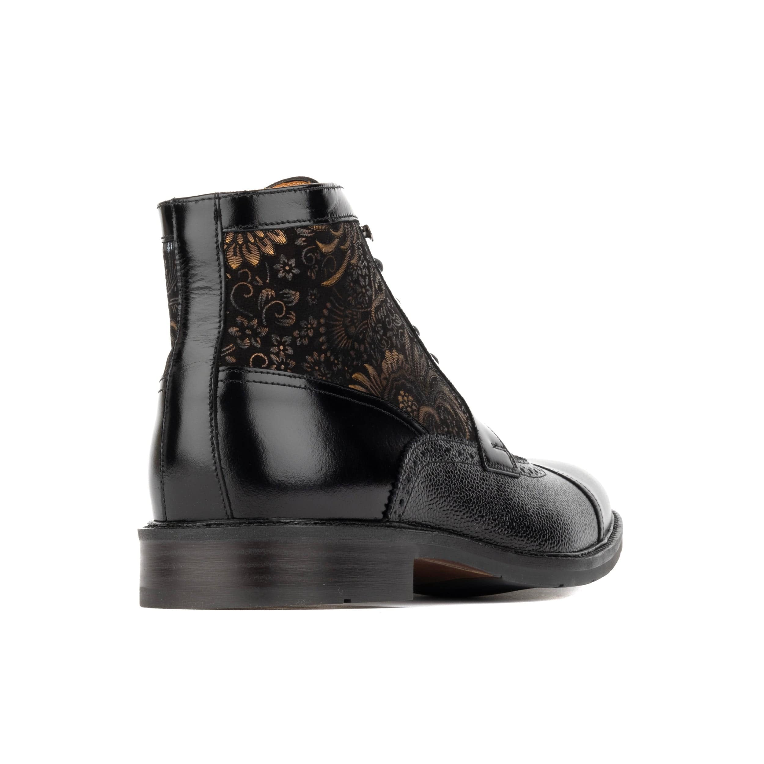 Weston | Men's faux leather Toe-Cap Ankle Boots - Zip-Up Brogue Dress Boots