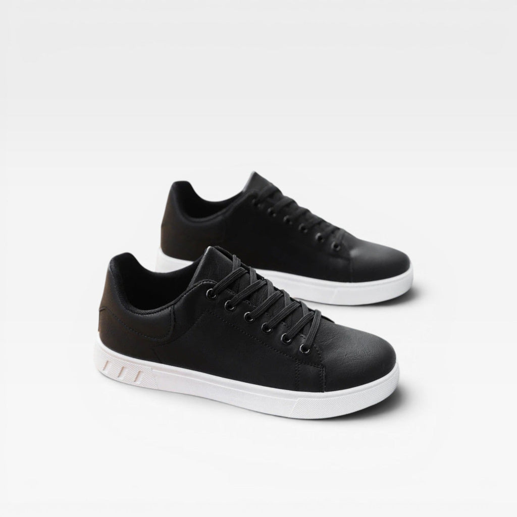 Noah | Men's Casual Leather Sneakers – Minimalist Lace-Up Low-Top Everyday Trainers
