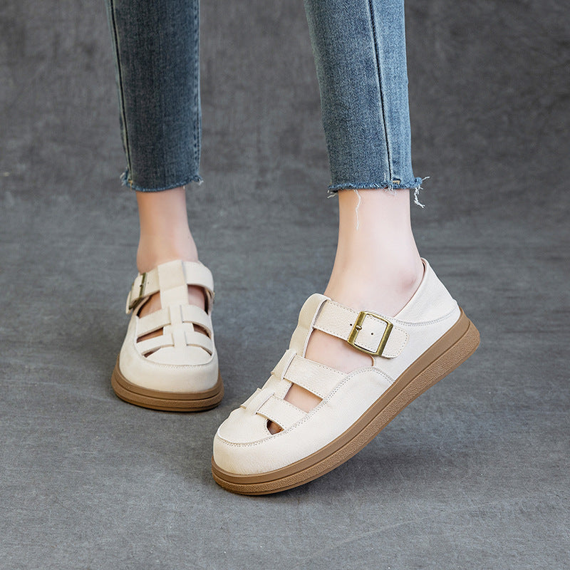 Hetty | Women's faux leather Platform Sandals - Round Toe Convertible Slide Sandals