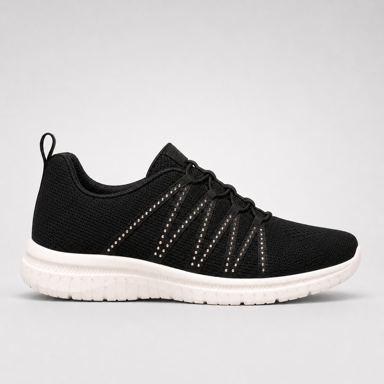 Ella | Women's Slip-On Knit Trainers – Lightweight Sparkle Walking Shoes