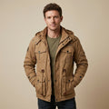 Cameron | Men's Hooded Cargo Jacket - Full Zip Multi-Pocket Utility Coat