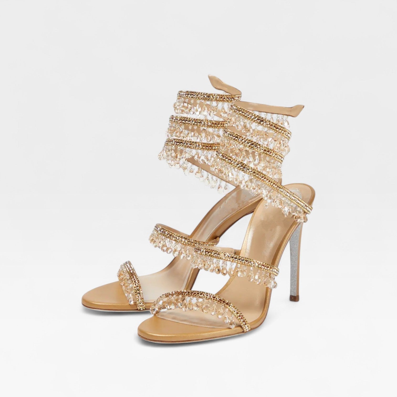 Anouk | Women's Crystal Strappy Heels – Elegant Evening Sandals