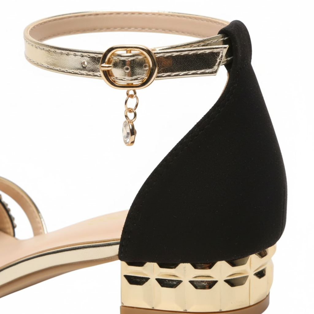 Marnie | Women's Ankle Strap Sandals - Embellished Ribbon Detail