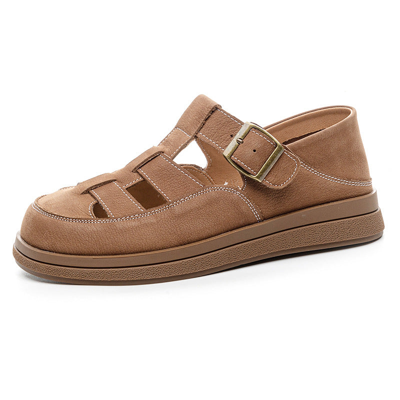 Hetty | Women's faux leather Platform Sandals - Round Toe Convertible Slide Sandals