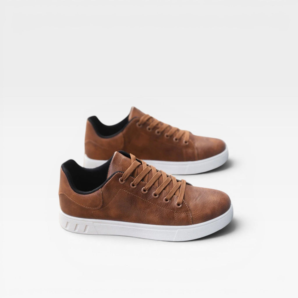 Noah | Men's Casual Leather Sneakers – Minimalist Lace-Up Low-Top Everyday Trainers