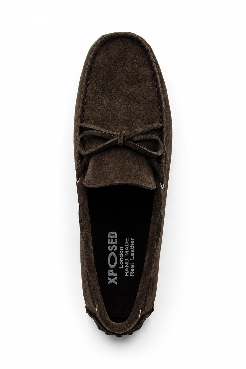 Lawson | Men's faux suede Driving Loafers - Slip-On Moccasins with Apron Stitching