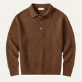 Solomon | Men's Cashmere-Feel Polo Jumper - Ribbed Knit Smart-Casual Sweater