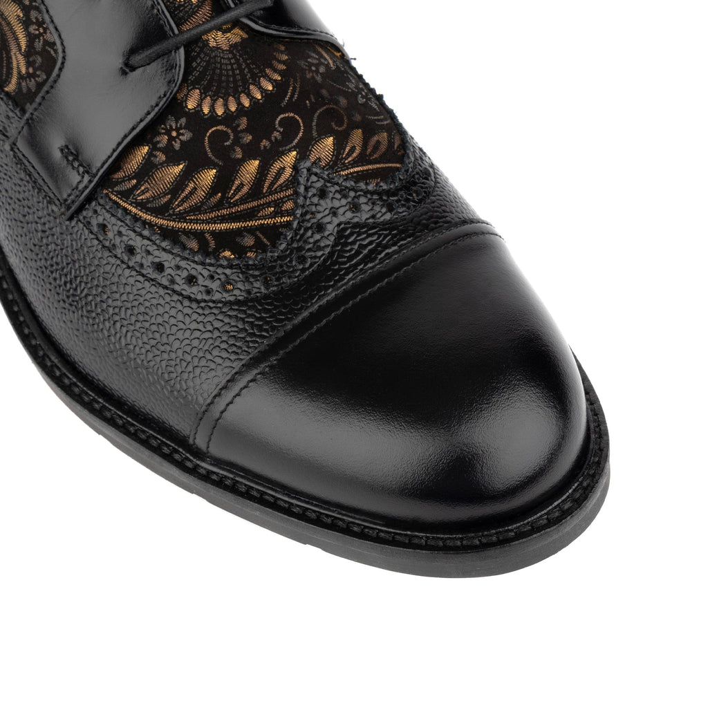 Weston | Men's faux leather Toe-Cap Ankle Boots - Zip-Up Brogue Dress Boots
