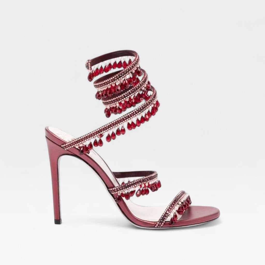 Anouk | Women's Crystal Strappy Heels – Elegant Evening Sandals