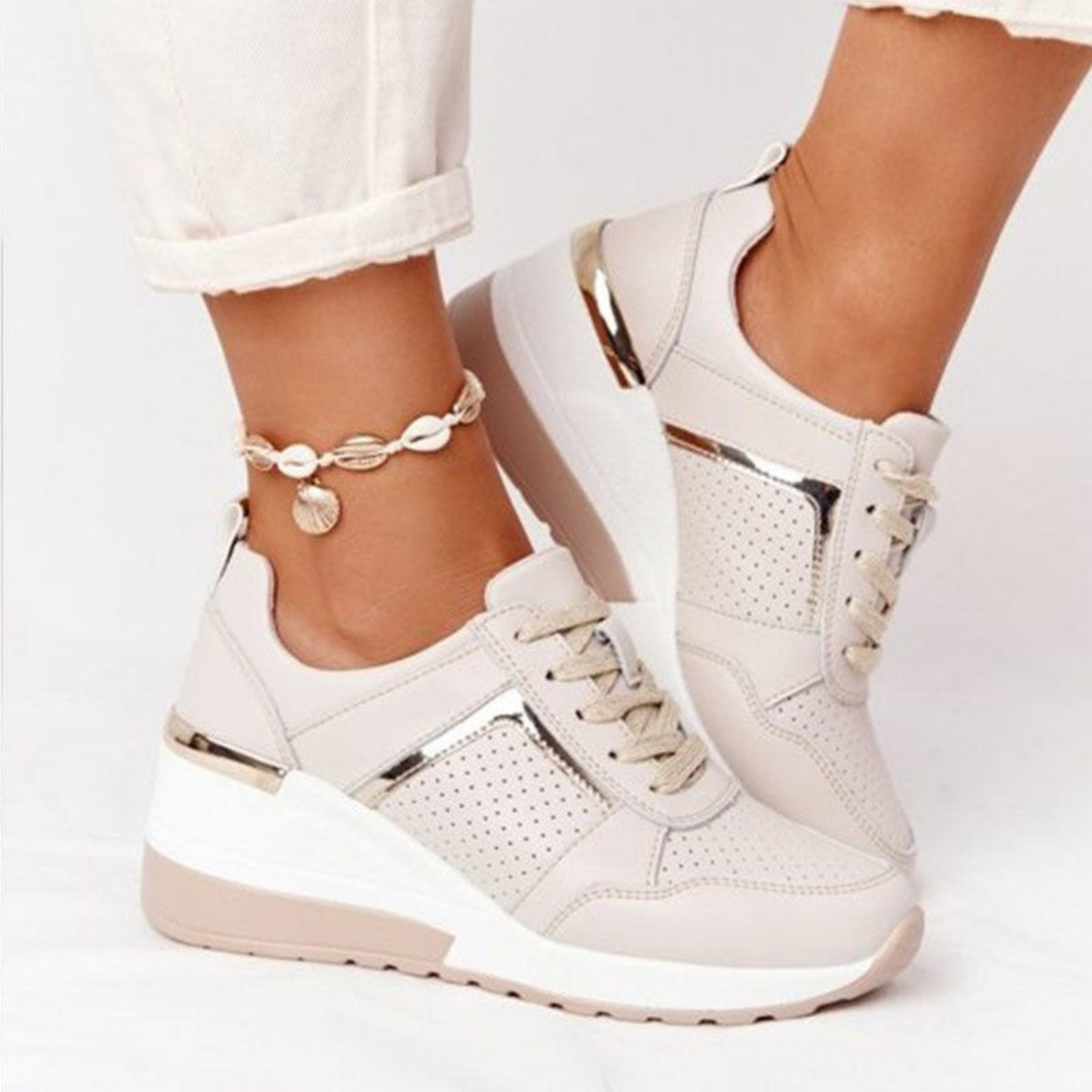 Imogen | Women's Wedge Trainers - Casual Everyday Sneakers