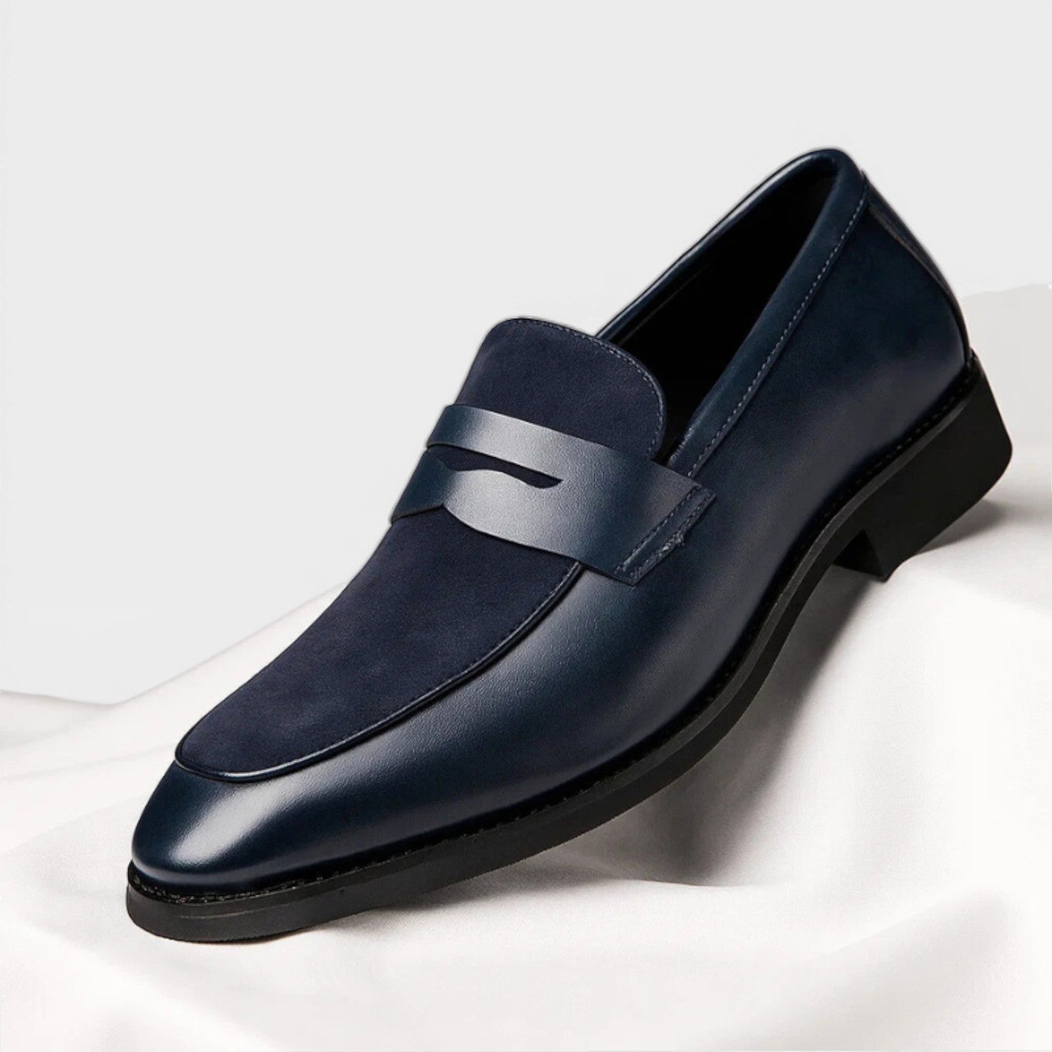 Percy | Men's Leather Penny Loafers - Smart Casual Slip-On Shoes