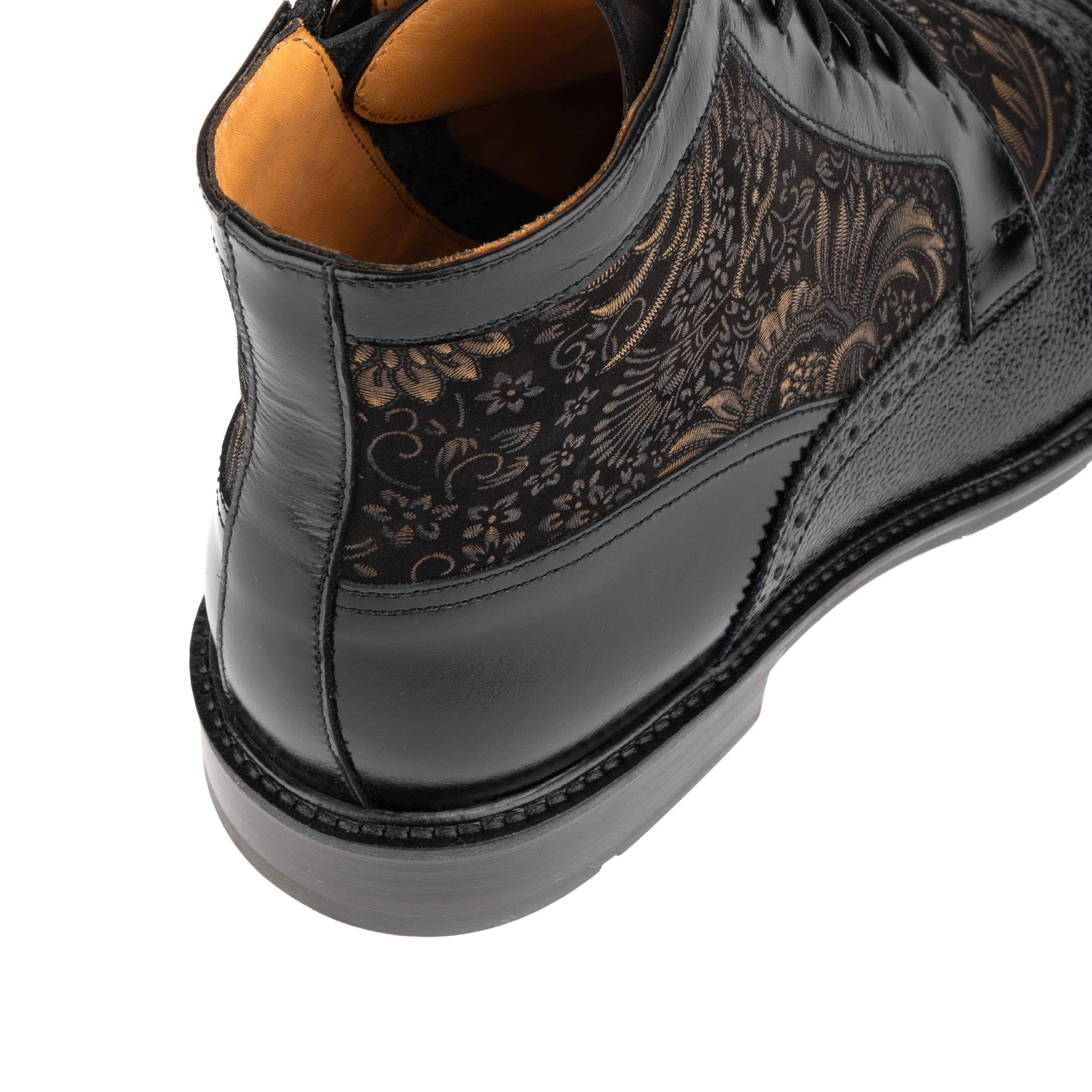 Weston | Men's faux leather Toe-Cap Ankle Boots - Zip-Up Brogue Dress Boots
