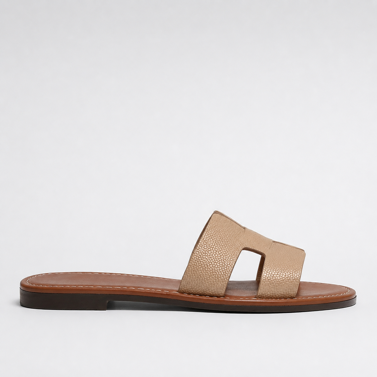 Lydia | Women's Flat Slide Sandals – Leather-Look Summer Shoes