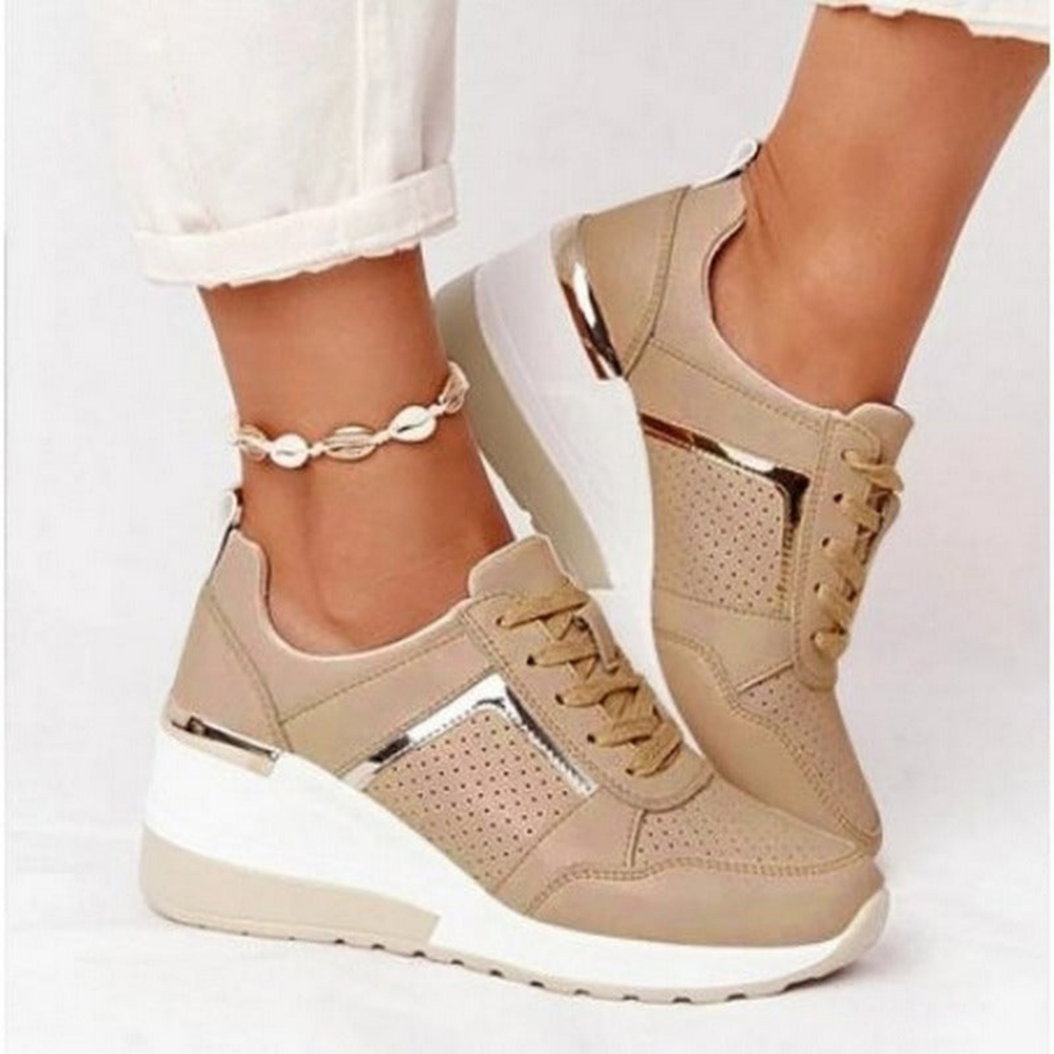 Imogen | Women's Wedge Trainers - Casual Everyday Sneakers