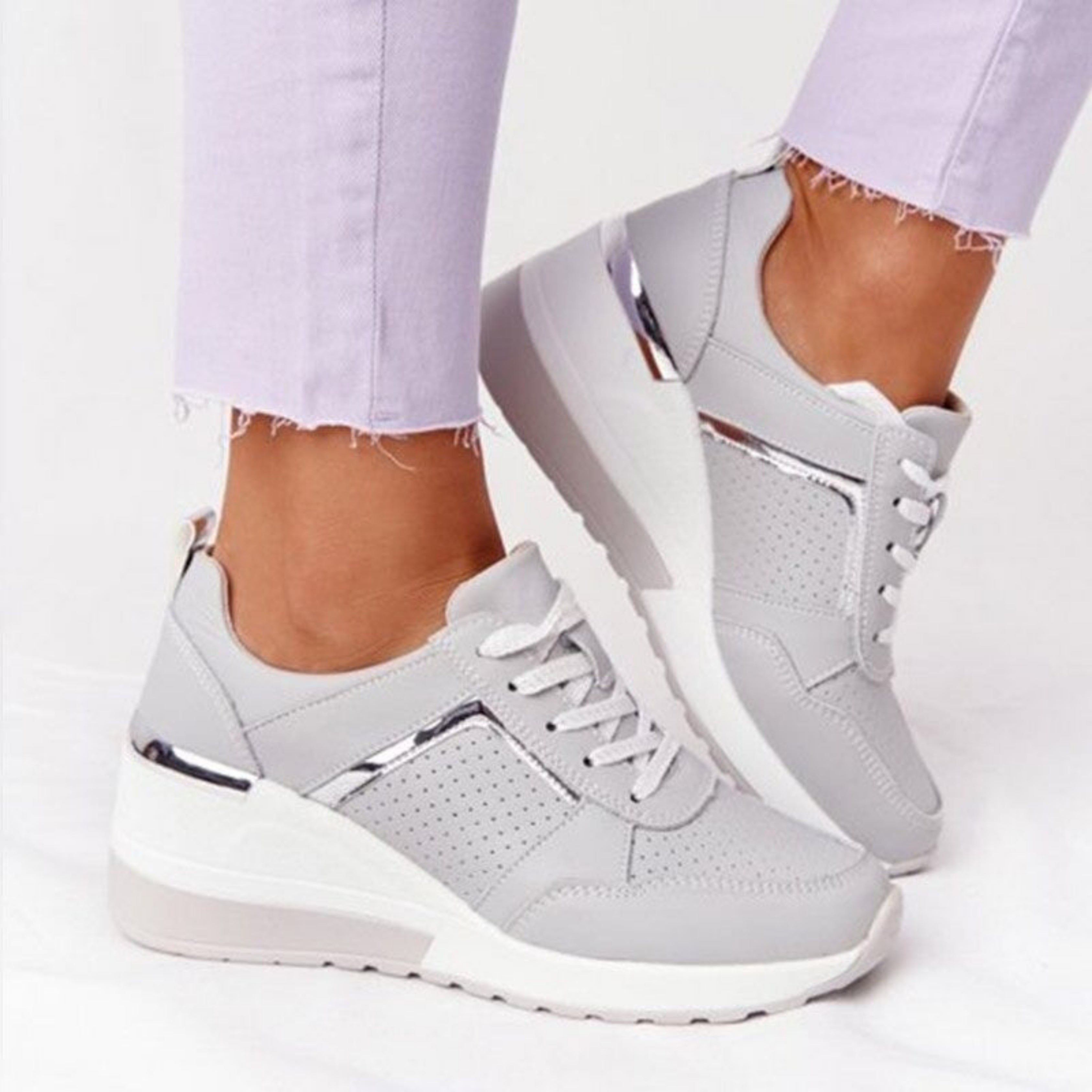 Imogen | Women's Wedge Trainers - Casual Everyday Sneakers