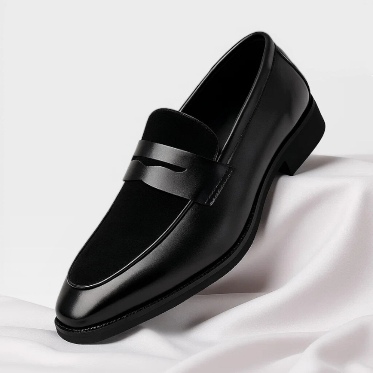 Percy | Men's Leather Penny Loafers - Smart Casual Slip-On Shoes