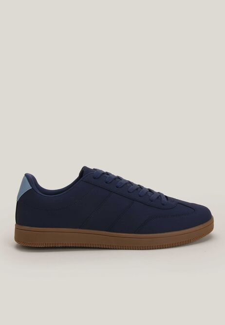 Leonard | Men's Navy Striped Trainers - Casual Everyday Sneakers