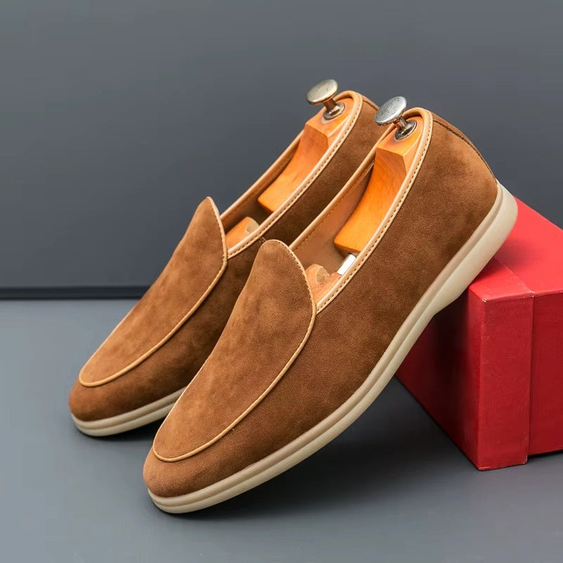 Hugo | Men's Suede Loafers - Smart Casual Slip-On Shoes