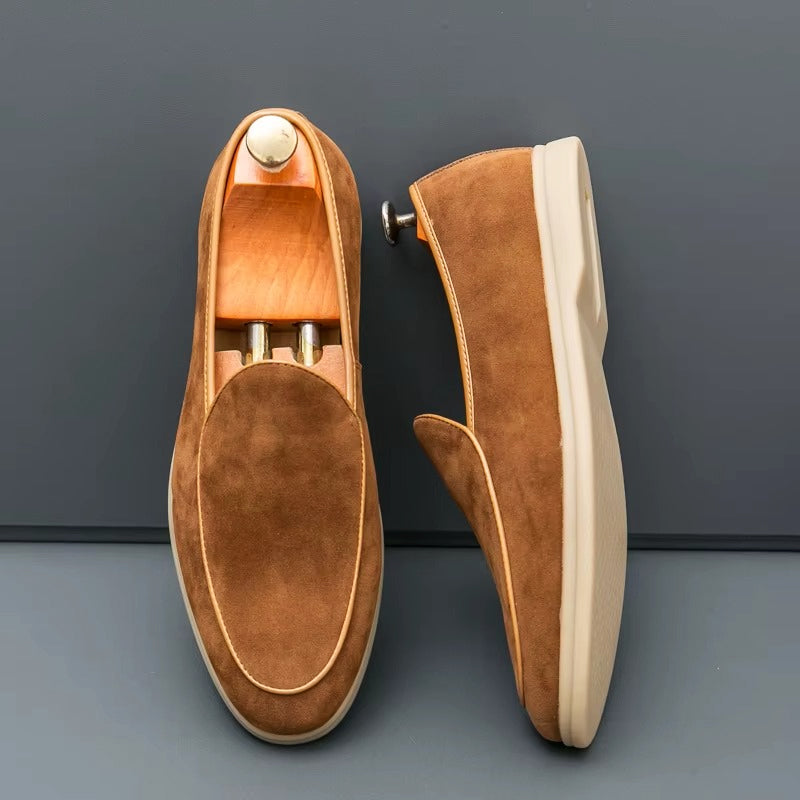 Hugo | Men's Suede Loafers - Smart Casual Slip-On Shoes
