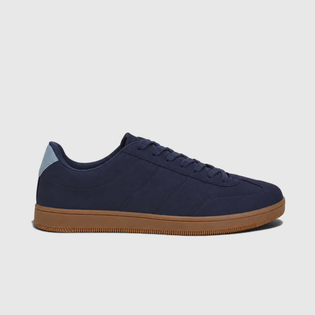 Leonard | Men's Navy Striped Trainers - Casual Everyday Sneakers
