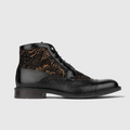 Weston | Men's faux leather Toe-Cap Ankle Boots - Zip-Up Brogue Dress Boots