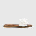 Elodie | Women's PU Bow Slide Sandals - Flat Slip-On Summer Sandals