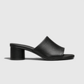 Camilla | Women's synthetic leather Block Heel Mules - Open-Toe Summer Sandals