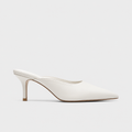 Hattie | Women's Pointed-Toe Kitten Heel Mules - Slip-On Backless Occasion Heels