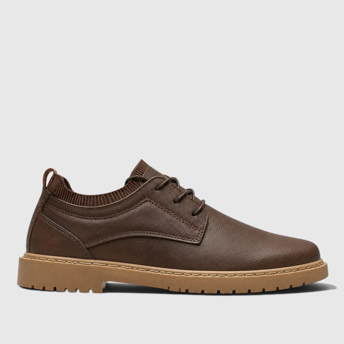 Bernard | Men's Brown textured outsole Lace-Up Shoes - Classic Smart-Casual Shoes