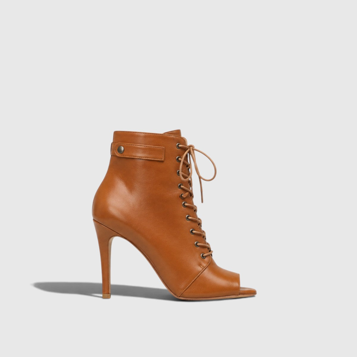 Adeline | Women's Peep-Toe Lace-Up Ankle Boots - Stiletto Heel Dance Boots