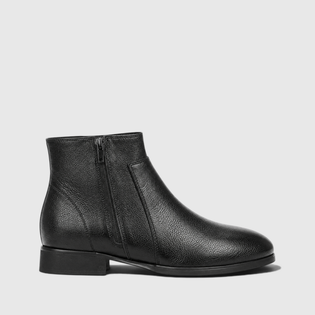 Reginald | Men's Zip-Up faux leather Boots - Smart Pointed-Toe Ankle Boots