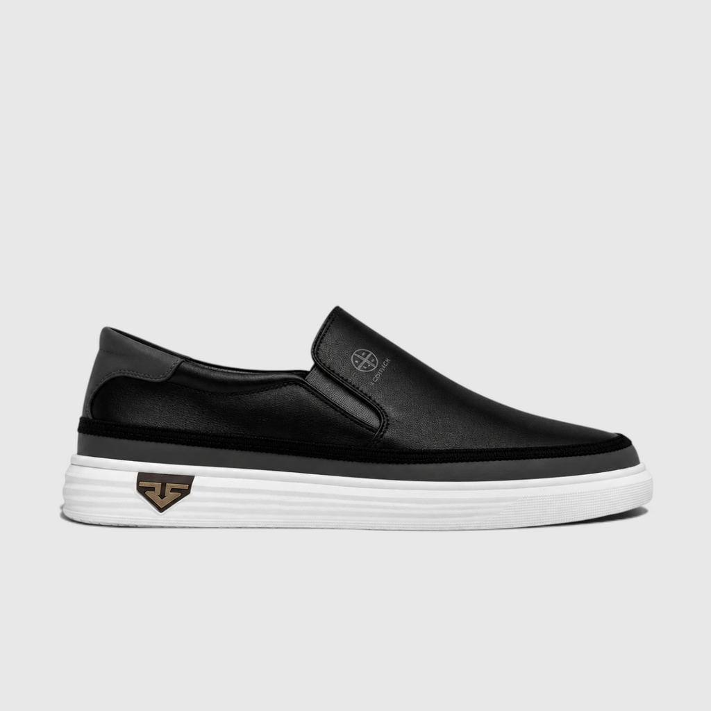 Toby | Men's faux leather Slip-On Trainers - Casual Everyday Shoes