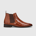 Kingsley | Men's Croc-Effect Chelsea Boots - Slip-Resistant Sole Boots