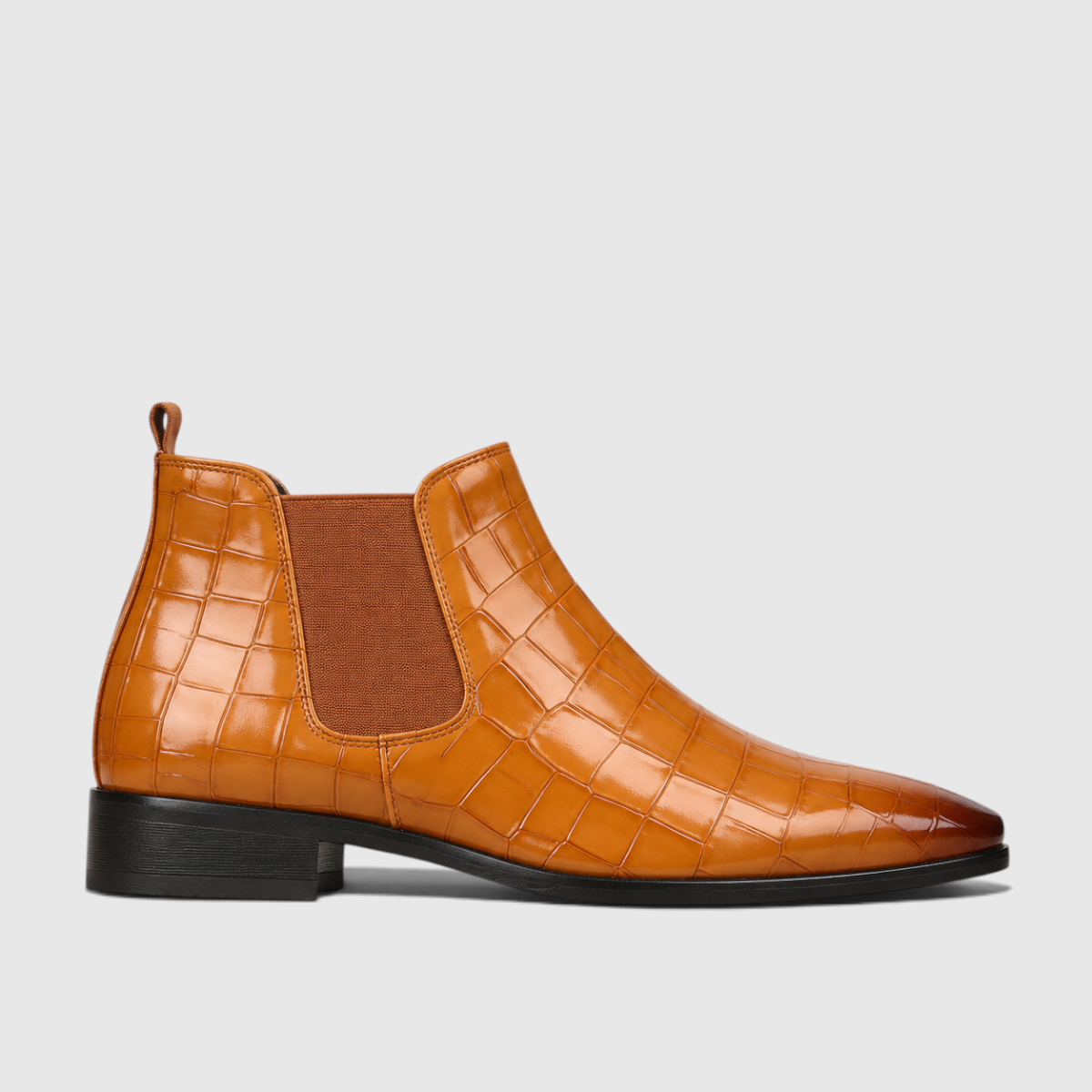 Kingsley | Men's Croc-Effect Chelsea Boots - Slip-Resistant Sole Boots