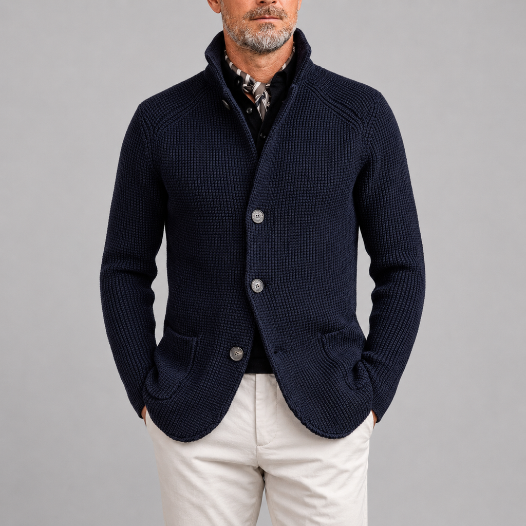 Roger | Men's wool-feel Cardigan - Classic Knit Cardigan