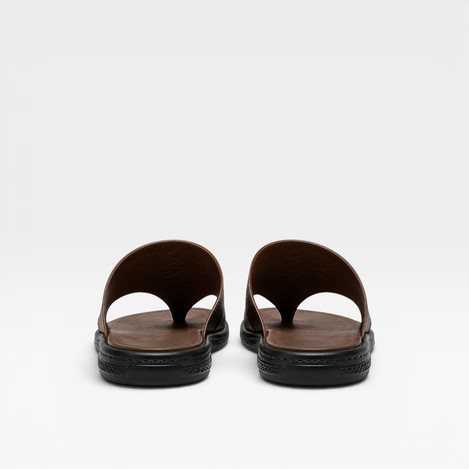 Marcus | Men's Leather-Look Toe-Loop Slide Sandals - Backless Slip-On Sandals