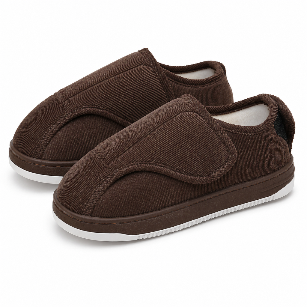 Rhys | Extra Wide Fit Slippers - Adjustable Velcro Indoor Outdoor Shoes
