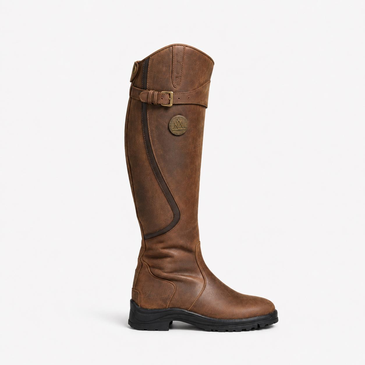 Elowen | Women's Leather-Look Riding Boots - Water-Resistant Outdoor Country Boots
