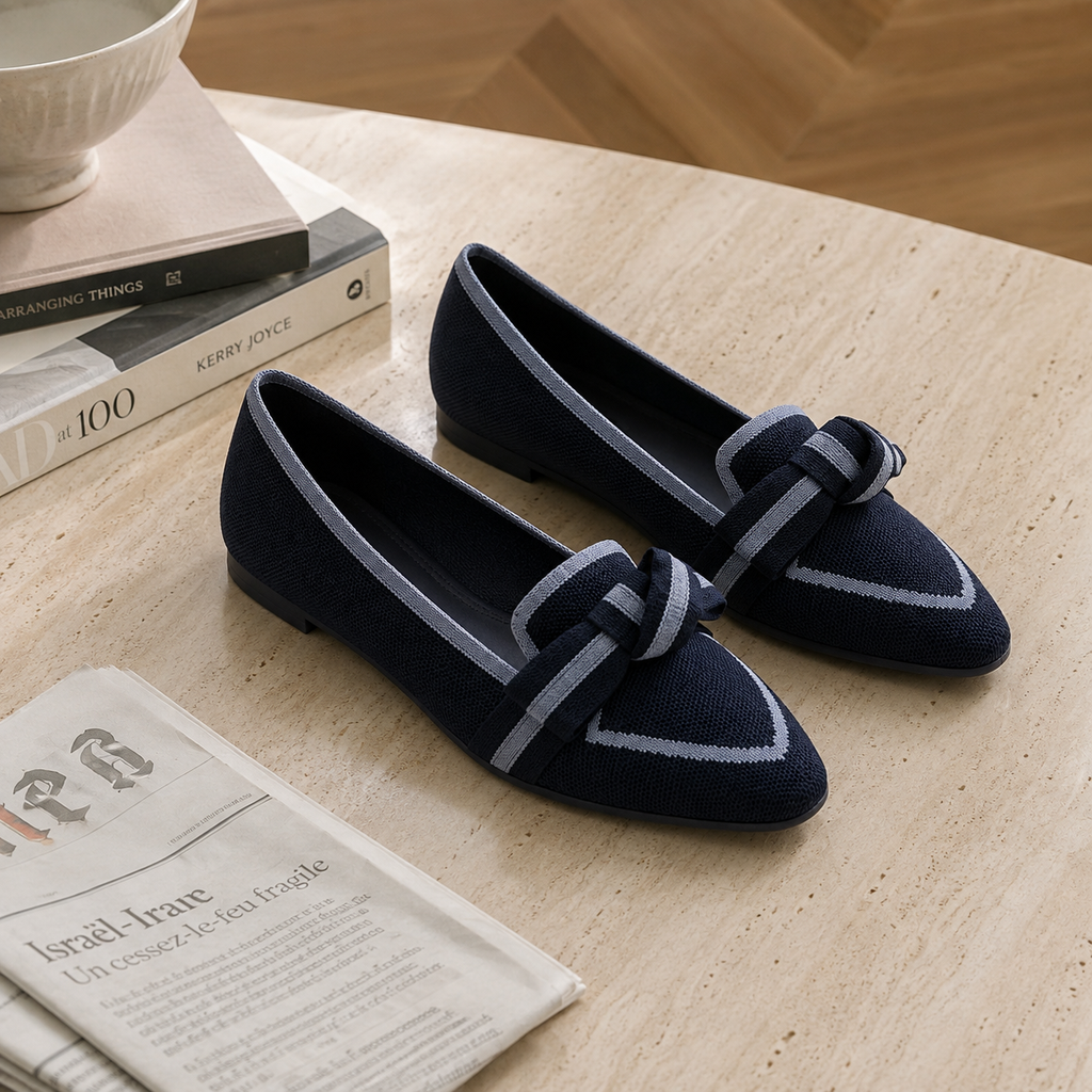 Georgina | Women's Leather-Look Loafer Flats - Smart-Casual Slip-On Shoes