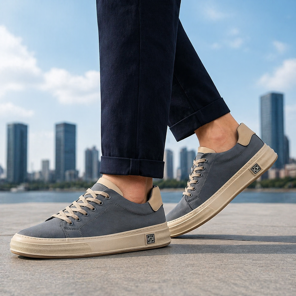 Jasper | Men's Canvas Low-Top Trainers - Stitched Everyday Sneakers