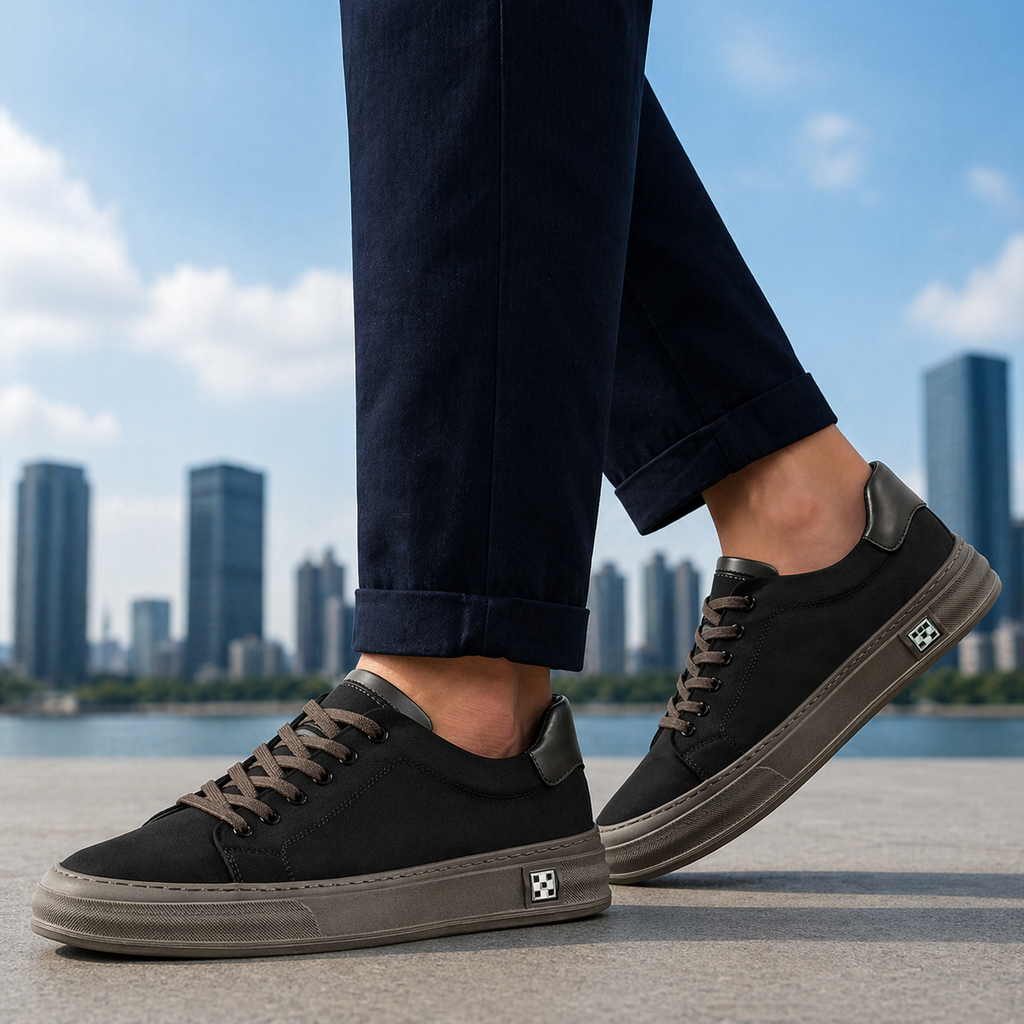 Jasper | Men's Canvas Low-Top Trainers - Stitched Everyday Sneakers