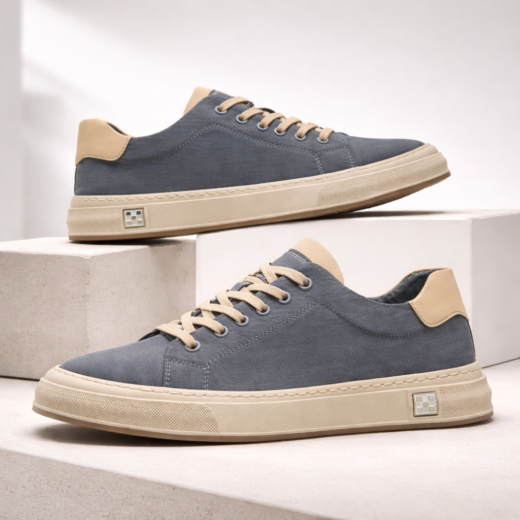 Jasper | Men's Canvas Low-Top Trainers - Stitched Everyday Sneakers