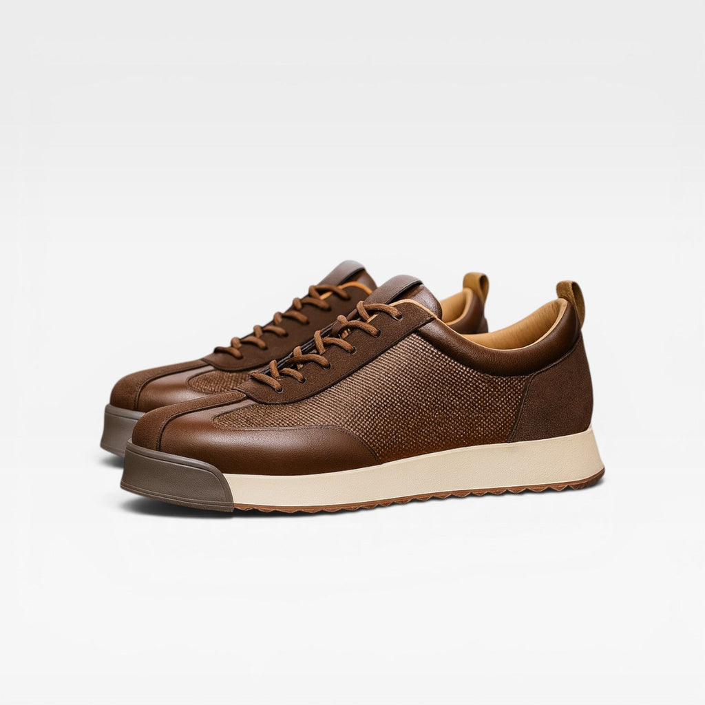 Henry | Men's Cowhide Leather Trainers – Classic Lace-Up Casual Sneakers