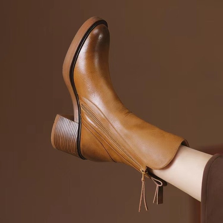 Miranda | Women's faux leather Ankle Boots - Side-Zip Smart Casual Boots