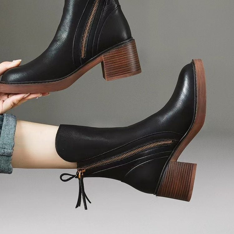 Miranda | Women's faux leather Ankle Boots - Side-Zip Smart Casual Boots
