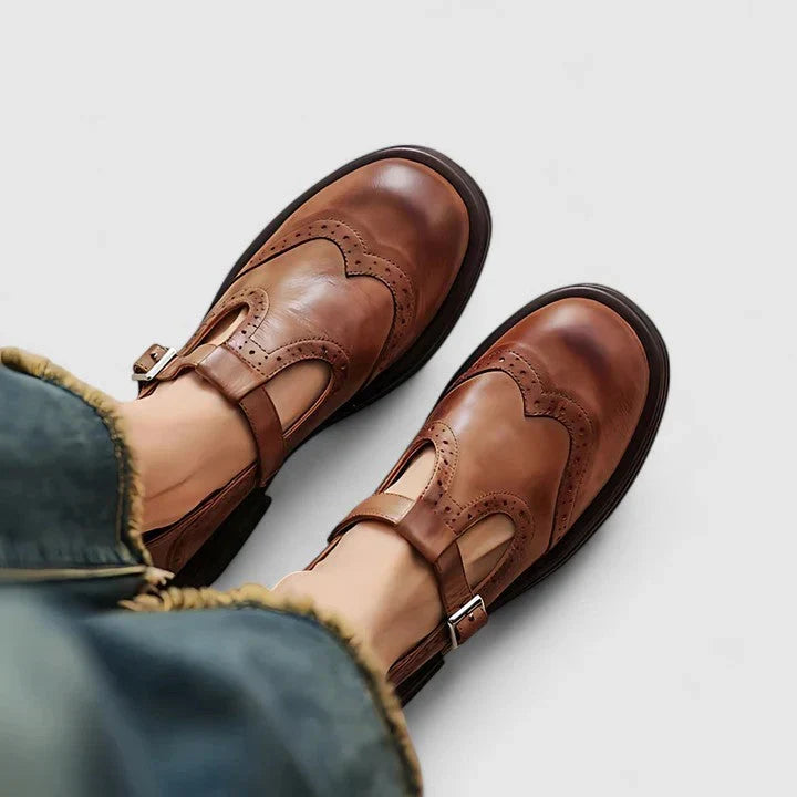 Tabitha | Women's Leather-look T-Strap Ankle Boots - Everyday Casual Boots